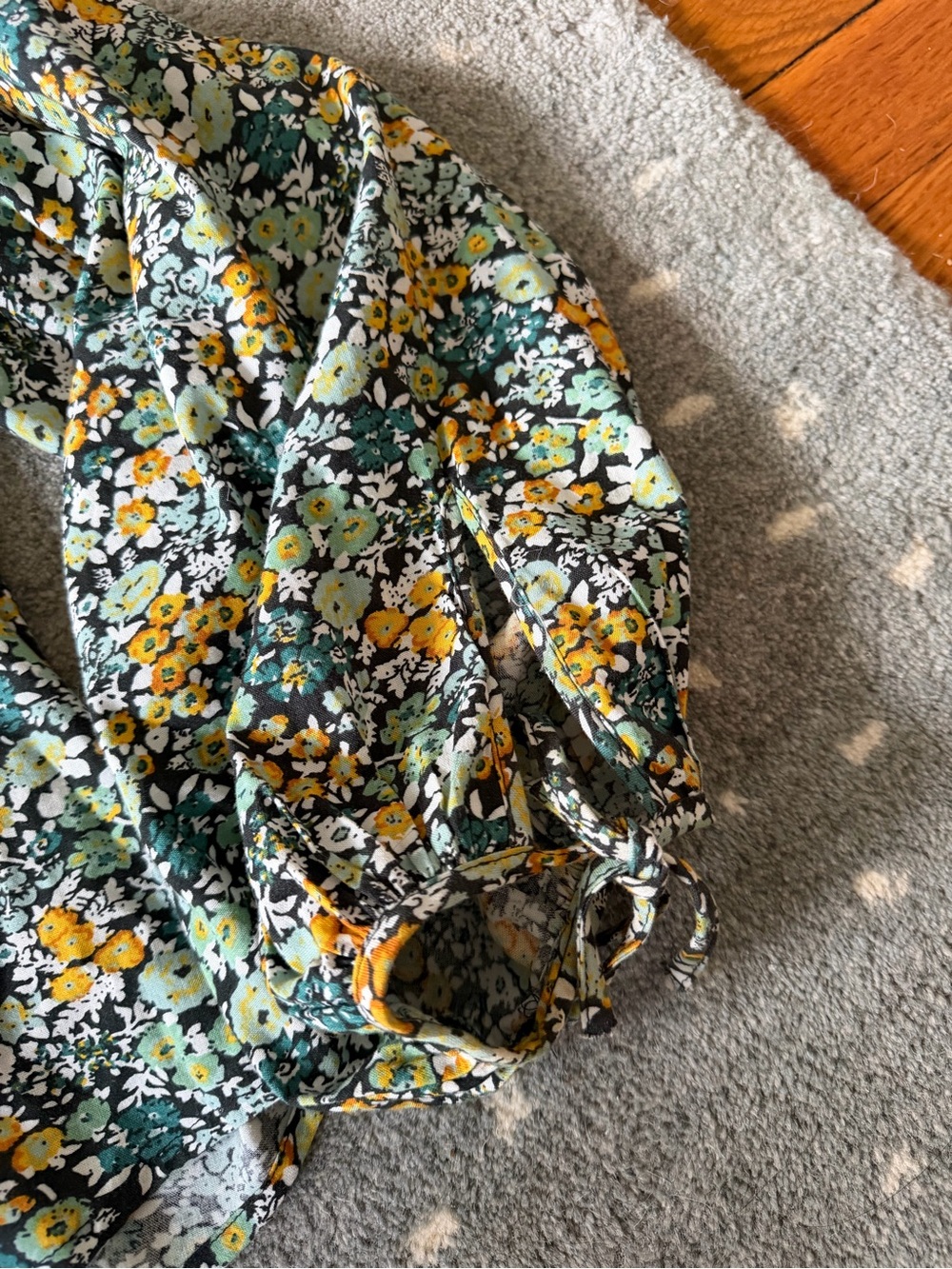 Universal Thread Multi-Color Floral Ruffle-Neck Blouse - Picture 3 of 4